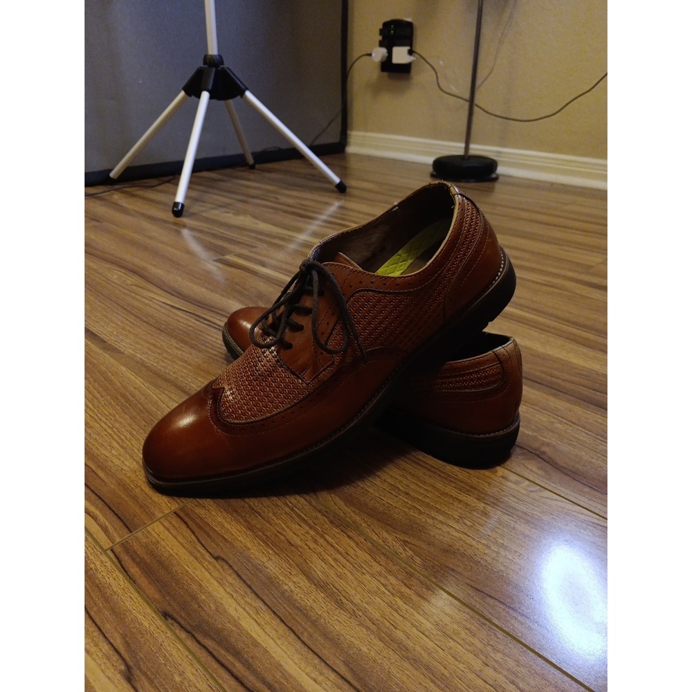 Men's Stacy Adams Emerick Wing Tip Lace Up Tan 21380-240‎ Size 10M